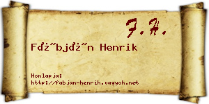Fábján Henrik névjegykártya
